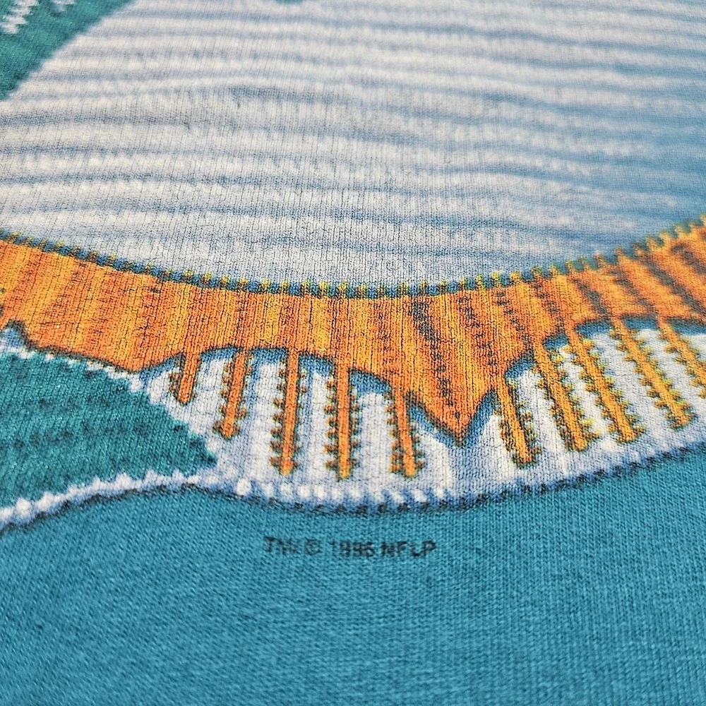 Vtg Miami Dolphins 90's Pro Player T Shirt Mens M NFL Old Logo Single Stitch - Picture 4 of 10